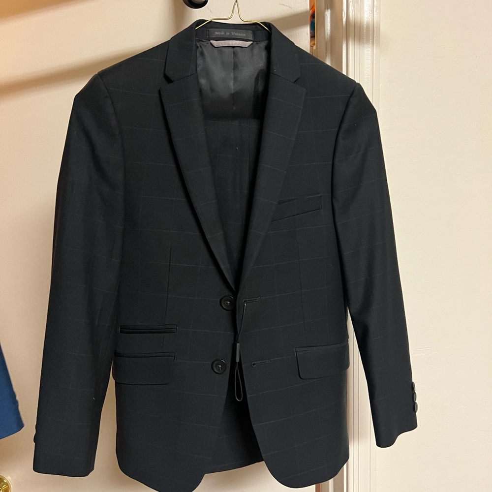 Andrew Marc Boys Regular Suit Pants & Jacket size 10 Plaid